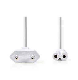 Nedis Câble d'alimentation bipolaire C7 blanc - 2 mètres