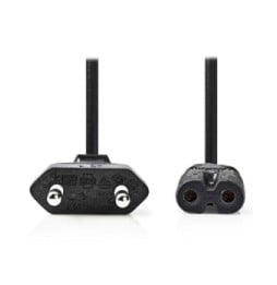 Nedis Câble d'alimentation bipolaire C7 noir - 0.5 mètre
