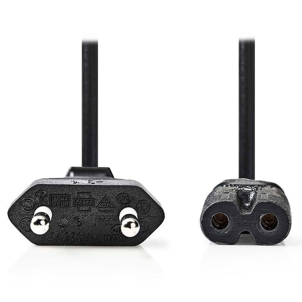 Nedis Câble d'alimentation bipolaire C7 noir - 0.5 mètre — image 2