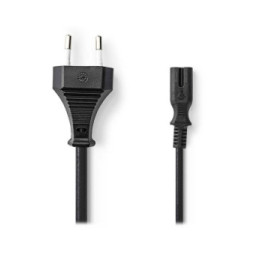 Nedis Câble d'alimentation bipolaire C7 noir - 2 mètres