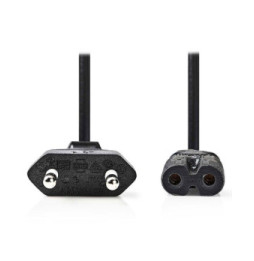 Nedis Câble d'alimentation bipolaire C7 noir - 2 mètres