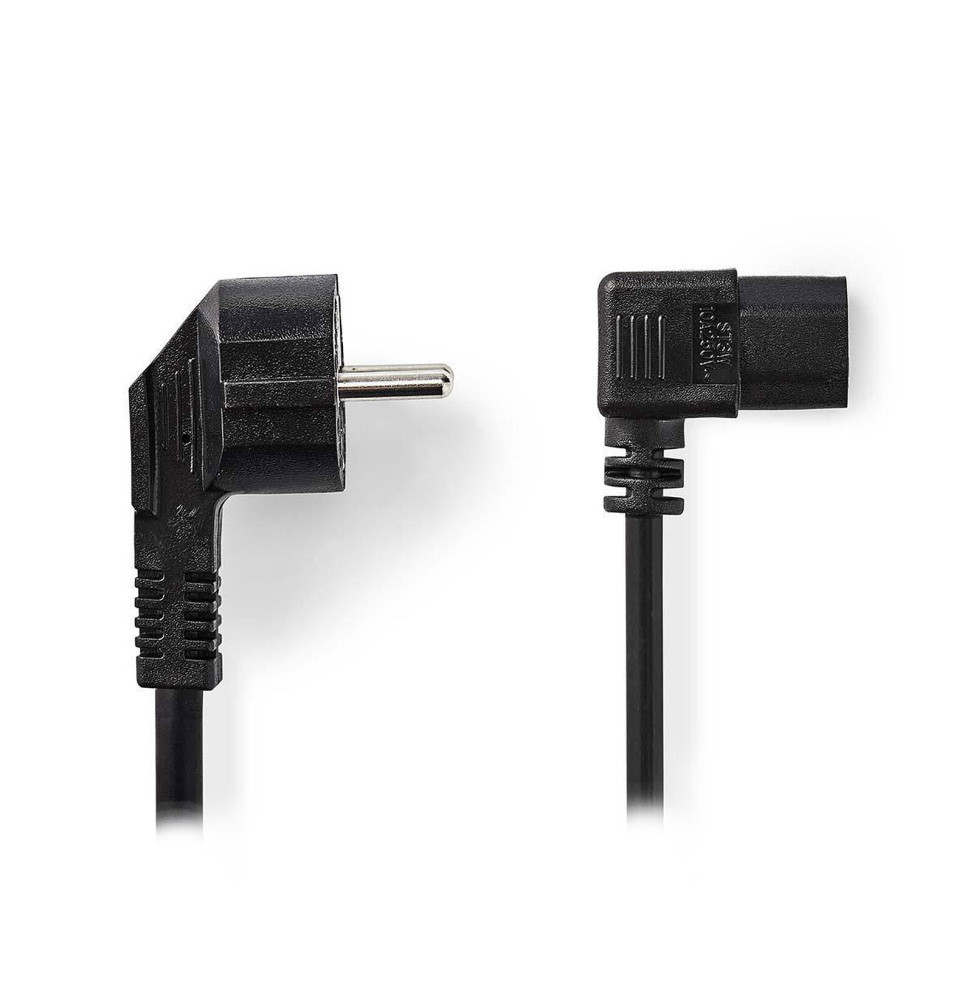 Nedis Câble d'alimentation coudé pour PC, moniteur et onduleur noir - 5 mètres
