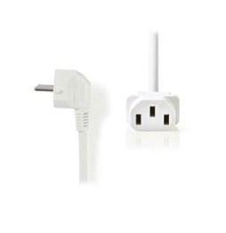 Nedis Câble d'alimentation pour PC, moniteur et onduleur blanc - 2 mètres