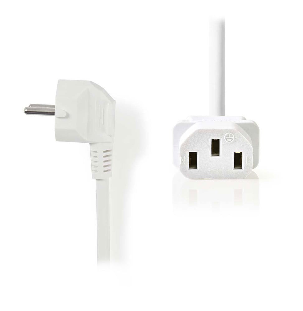 Nedis Câble d'alimentation pour PC, moniteur et onduleur blanc - 3 mètres