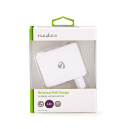 Nedis Chargeur mural USB avec 4 sorties USB-A - Blanc