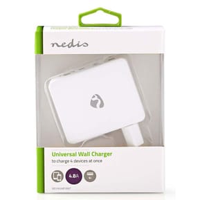 Nedis Chargeur mural USB avec 4 sorties USB-A - Blanc — image 3