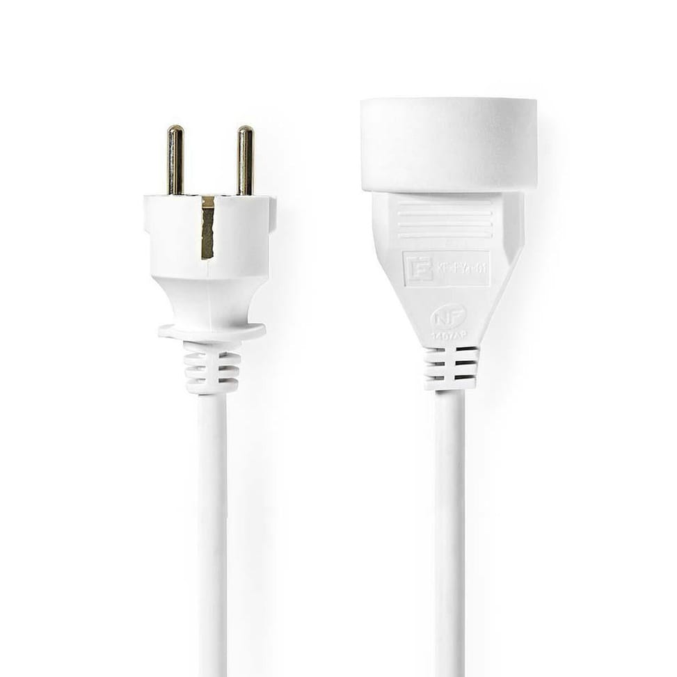 Nedis Lot de 3 rallonges électriques droites blanches - 3 mètres — image 2
