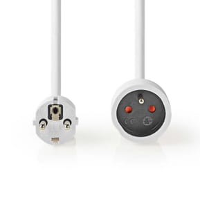 Nedis Rallonge électrique droite blanche - 10 mètres — image 2