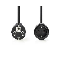 Nedis Rallonge électrique droite noire - 2 mètres
