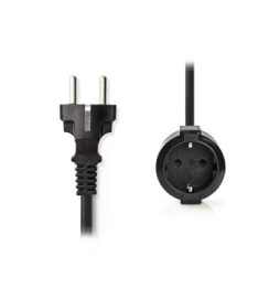 Nedis Rallonge électrique droite noire - 3 mètres