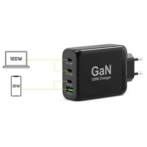 PORT Connect Chargeur Secteur Combo 120W - 2x 100W + 1x 30W USB-C Power Delivery / 1x USB-A — image 5
