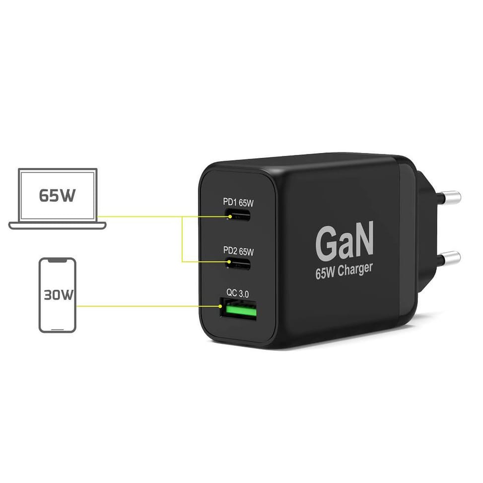 PORT Connect Chargeur Secteur Combo 65W 2x USB-C Power Delivery / 1x USB-A — image 5