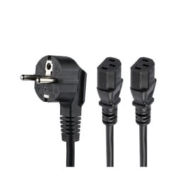 StarTech.com Cordon d'alimentation PC en Y de 2 m avec prise Schuko vers C13, 10A 250V, 18AWG