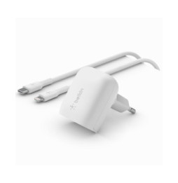 Belkin Chargeur secteur USB-C 20 W avec câble USB-C vers Lightning (Blanc)