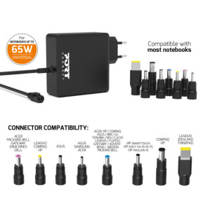 PORT Connect Adaptateur secteur universel 8 embouts 65W