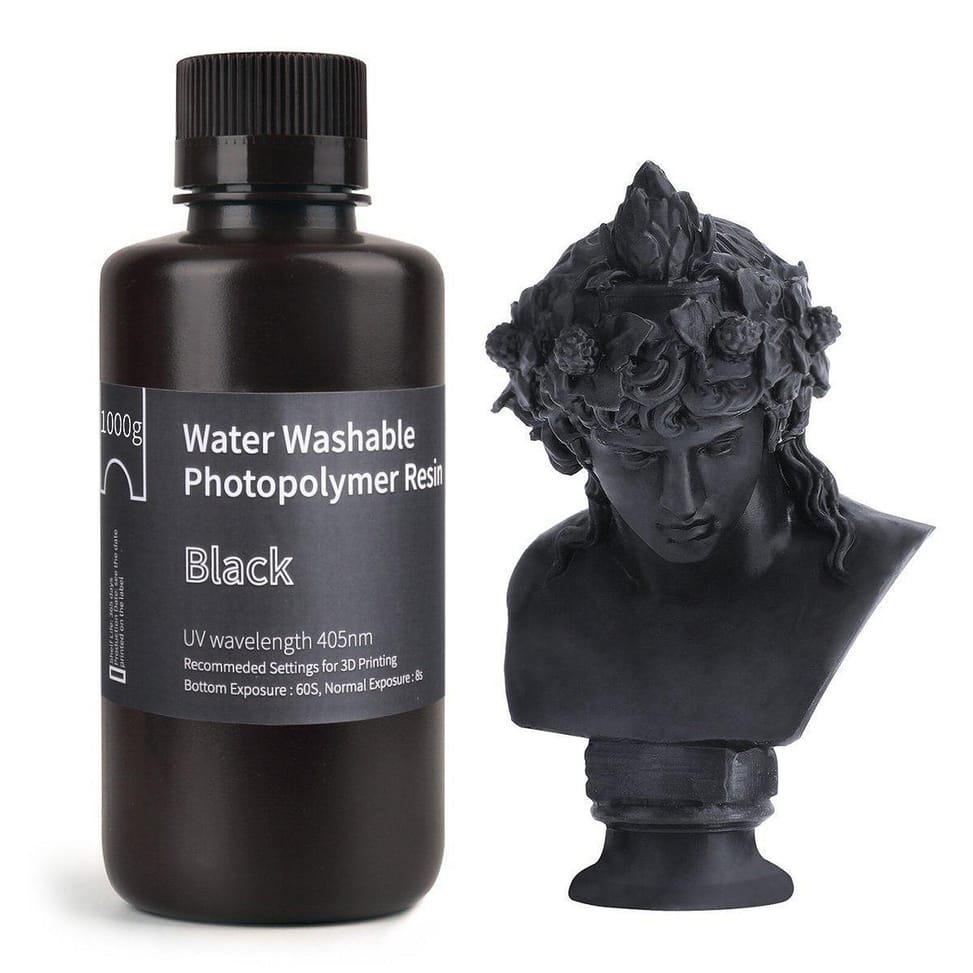 Elegoo Résine LCD Photopolymère lavable à l'eau (1000 g) - Noir — image 2