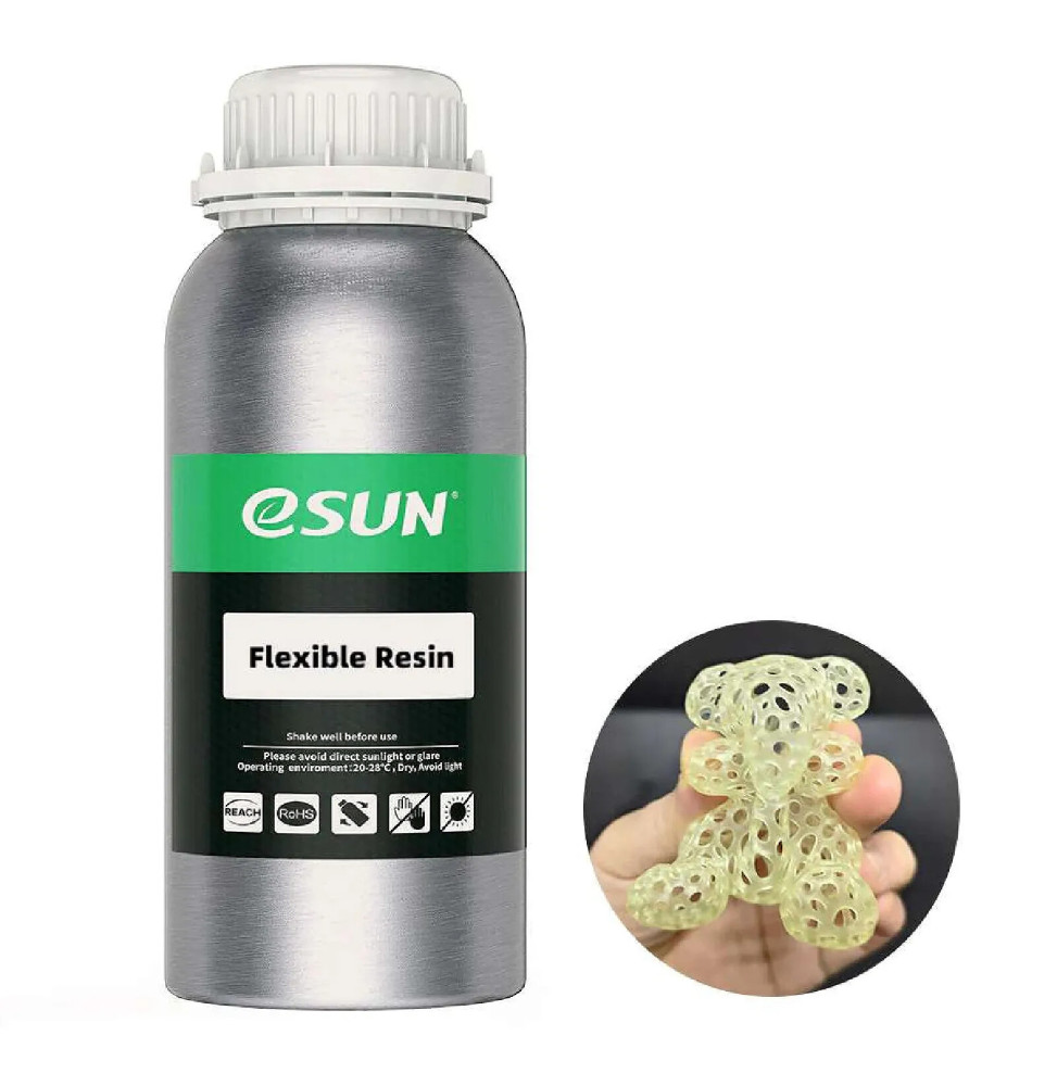 eSun - Résine Flex Jaune Transparent (500g)