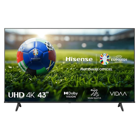 Téléviseur Hisense 43'' Smart UHD 4K 43A6N + Récepteur intégré