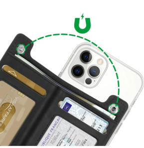 4smarts Porte-cartes MagSafe Protection RFID Fixation Magnétique Sécurisée Noir