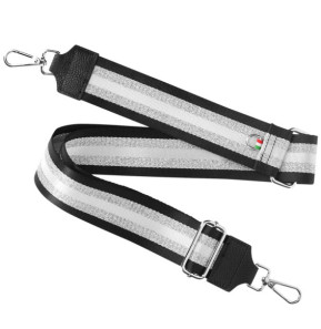 Avizar Bandoulière collection Lines Noir et Argent pour Sac et Smartphone