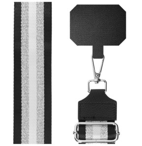 Avizar Bandoulière collection Lines Noir et Argent pour Sac et Smartphone