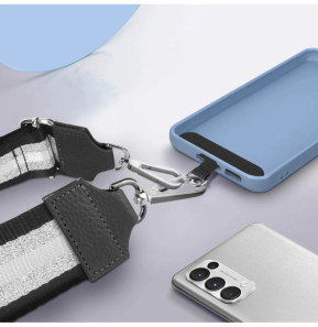 Avizar Bandoulière collection Lines Noir et Argent pour Sac et Smartphone