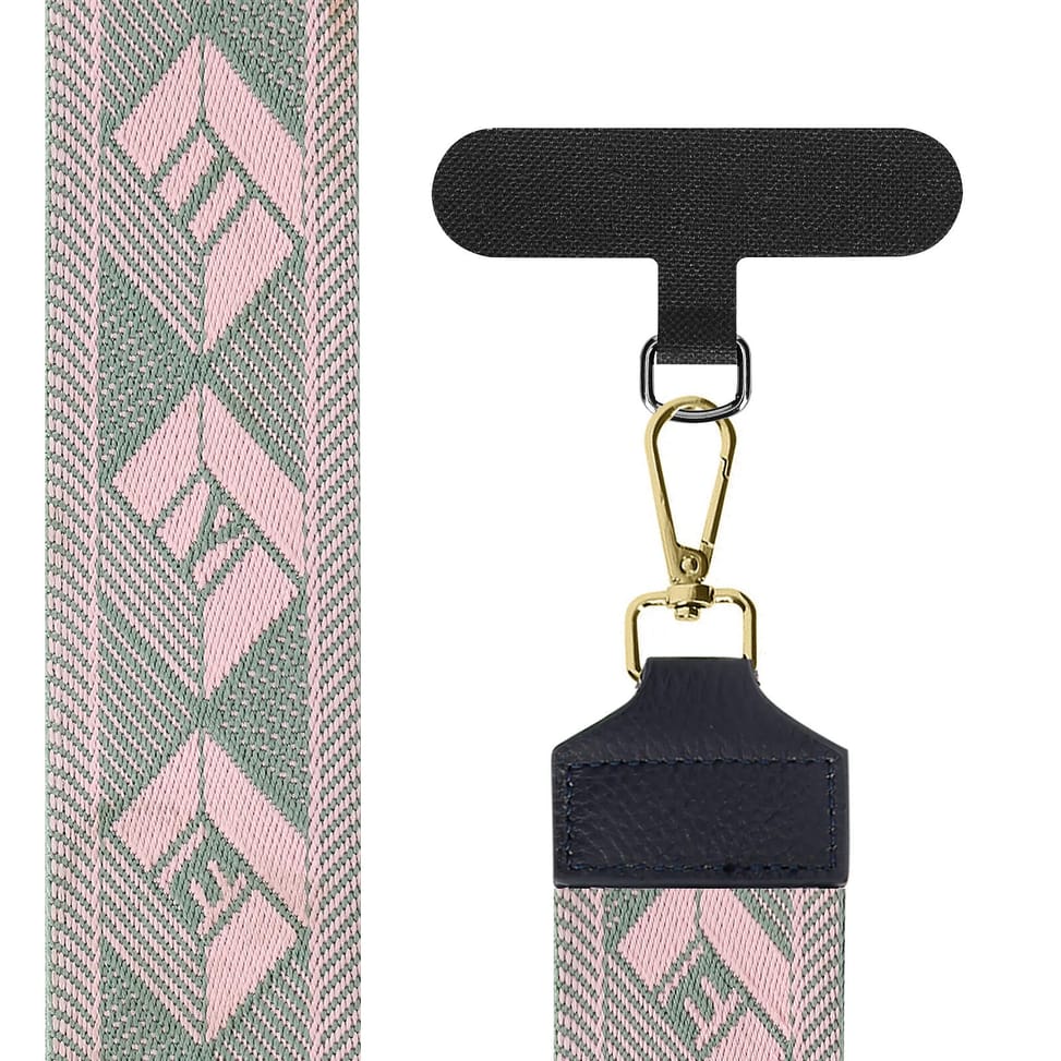 Avizar Bandoulière de Téléphone, Collection Ethnik Khaki Bogolan Vert Kaki / Rose — image 2