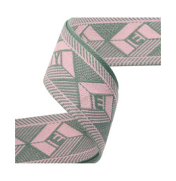 Avizar Bandoulière de Téléphone, Collection Ethnik Khaki Bogolan Vert Kaki / Rose