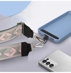 Avizar Bandoulière de Téléphone, Collection Ethnik Khaki Bogolan Vert Kaki / Rose