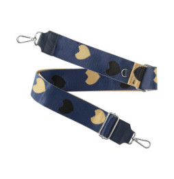 Avizar Bandoulière modèle Motif Coeur Bleu Nuit pour Sac et Smartphone