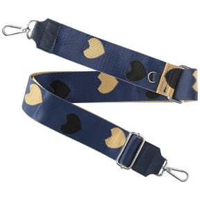 Avizar Bandoulière modèle Motif Coeur Bleu Nuit pour Sac et Smartphone