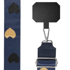 Avizar Bandoulière modèle Motif Coeur Bleu Nuit pour Sac et Smartphone — image 2