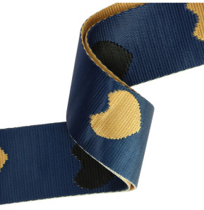 Avizar Bandoulière modèle Motif Coeur Bleu Nuit pour Sac et Smartphone