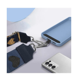 Avizar Bandoulière modèle Motif Coeur Bleu Nuit pour Sac et Smartphone