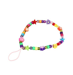 Avizar Bijou de Téléphone 25 cm Perles Fleurs et Étoiles Pratique Multicolore