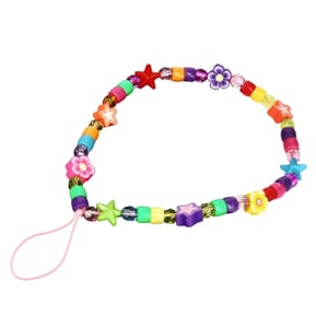 Avizar Bijou de Téléphone 25 cm Perles Fleurs et Étoiles Pratique Multicolore — image 2