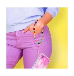 Avizar Bijou de Téléphone 25 cm Perles Fleurs et Étoiles Pratique Multicolore