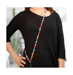 Avizar Bijou de Téléphone à Perles & Yin et Yang 110cm Collection Perla Multicolore