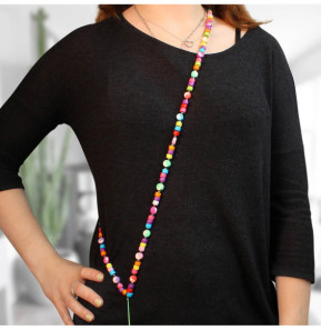 Avizar Bijou de Téléphone à Perles & Yin et Yang 110cm Collection Perla Multicolore