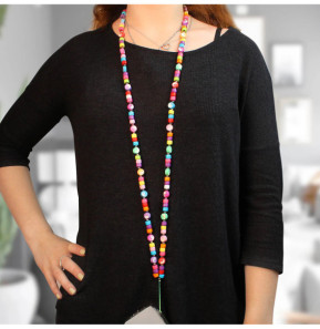 Avizar Bijou de Téléphone à Perles & Yin et Yang 110cm Collection Perla Multicolore