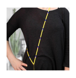 Avizar Bijou de Téléphone à Perles Heishi 110cm Collection Heishi Jaune