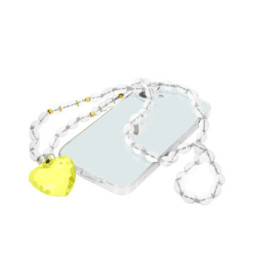 Avizar Bijou de Téléphone à Perles Ovales et Cœur 80cm Collection Romeo Transparent