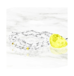 Avizar Bijou de Téléphone à Perles Ovales et Cœur 80cm Collection Romeo Transparent