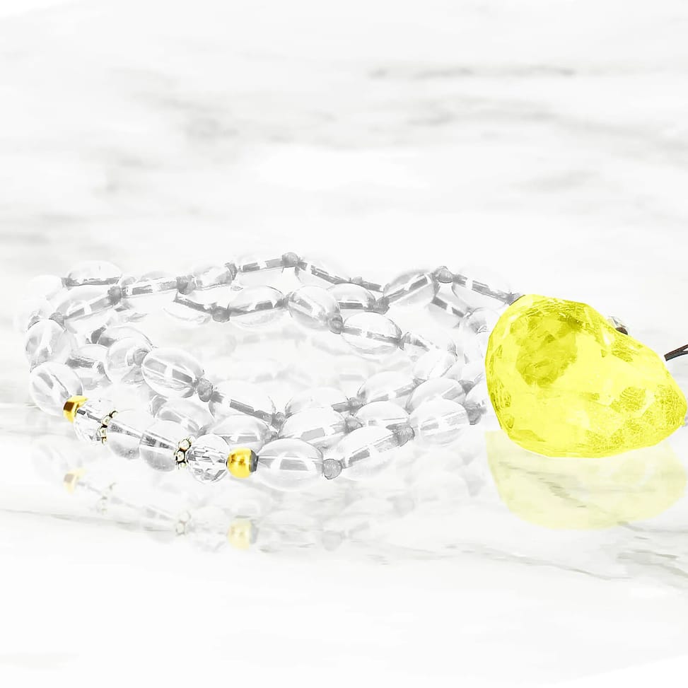Avizar Bijou de Téléphone à Perles Ovales et Cœur 80cm Collection Romeo Transparent — image 3