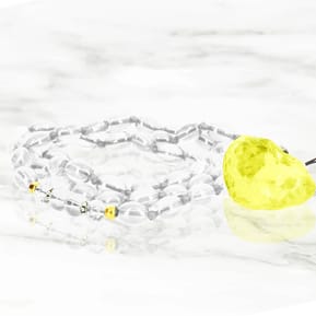 Avizar Bijou de Téléphone à Perles Ovales et Cœur 80cm Collection Romeo Transparent — image 3