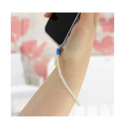 Avizar Bijou de Téléphone Bracelet 25cm Collection Lovely Blanc