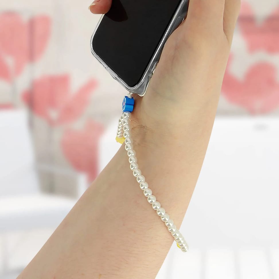 Avizar Bijou de Téléphone Bracelet 25cm Collection Lovely Blanc — image 3