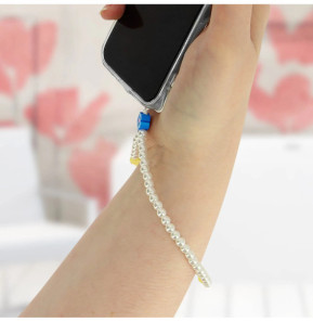 Avizar Bijou de Téléphone Bracelet 25cm Collection Lovely Blanc