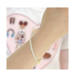 Avizar Bijou de Téléphone Bracelet 25cm Collection Lovely Blanc