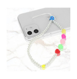Avizar Bijou de Téléphone Bracelet 25cm Collection Lovely Blanc